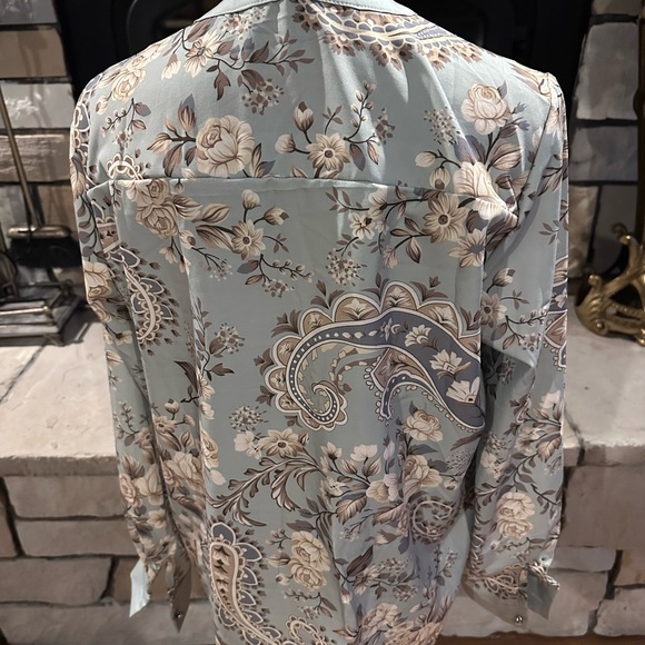 Floral Ruffle Blouse - Blue - Picture 4 of 4